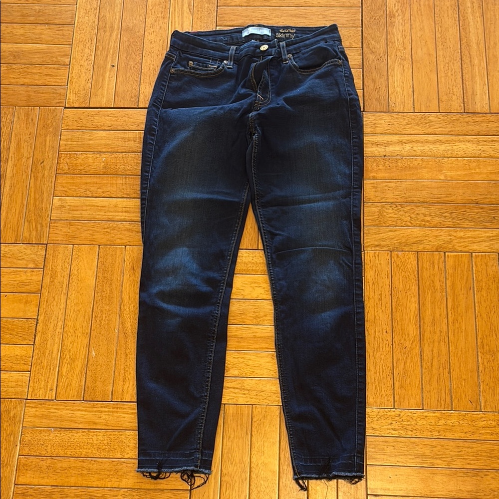 7 For All Mankind Blue Skinny Jeans Sleek Fit